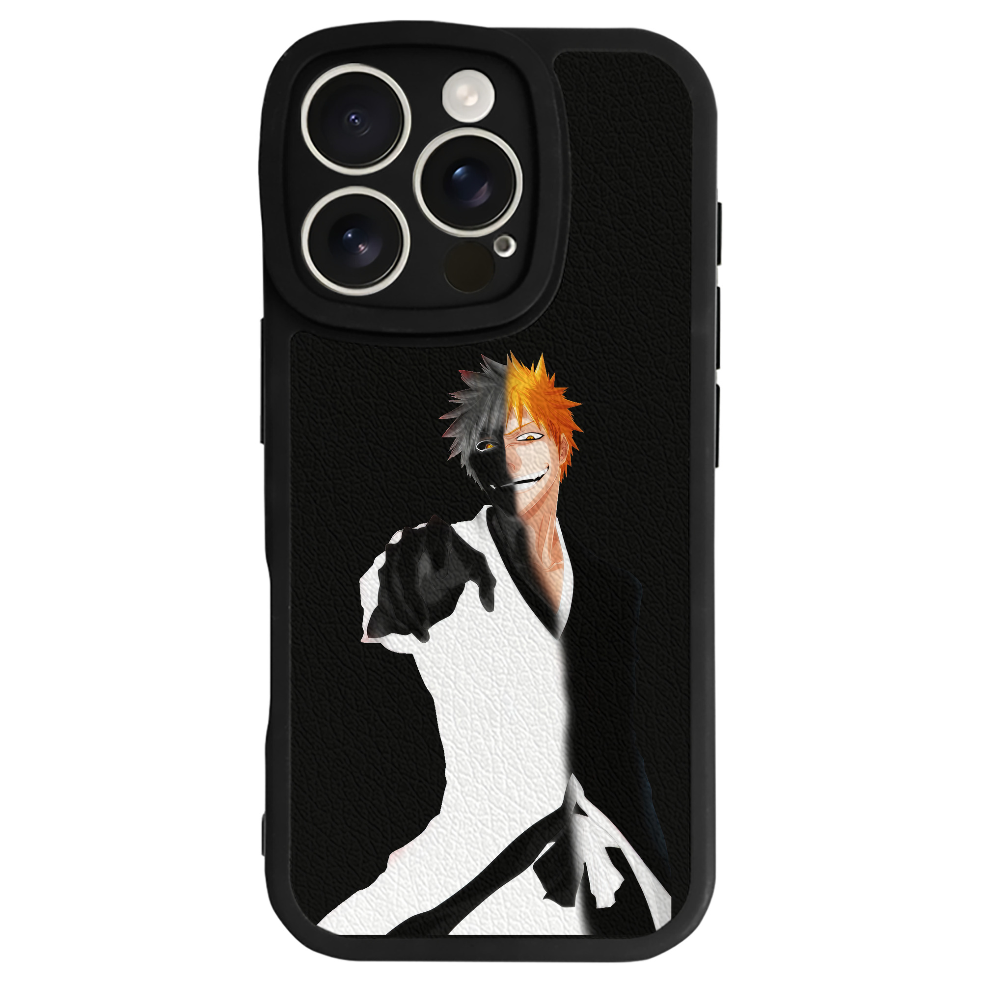 ブリーチ 黒崎一護（くろさき いちご）BLEACH Kurosaki Ichigo 【iPhone 16シリーズ対応】シリコンスマホケース（レザー調） 材質：シリコン